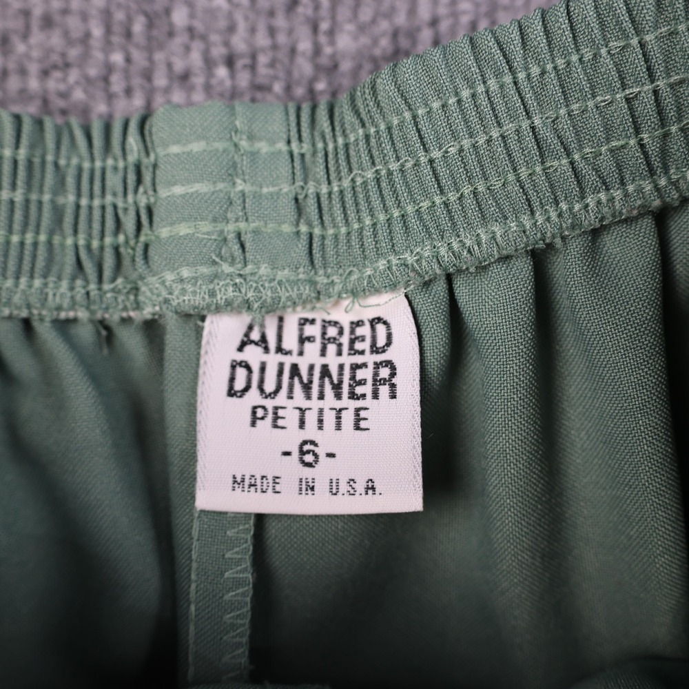 Alfred Dunner Pants Womens 6 Petite Green Elastic Waist Pull On Made USA Pockets - Picture 6 of 8
